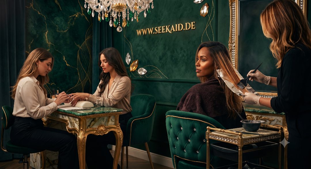 Client enjoying a professional beauty service