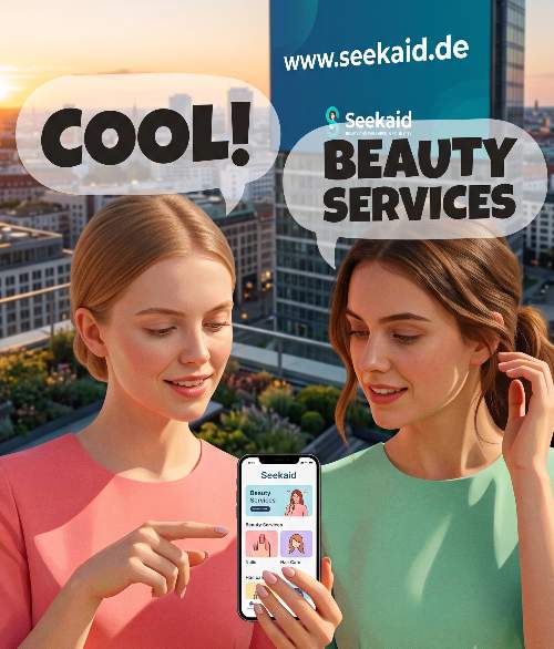 Beauty client preparing to book a service
